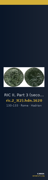 RIC II, Part 3 (second edition) Hadrian 1620 — CANOA