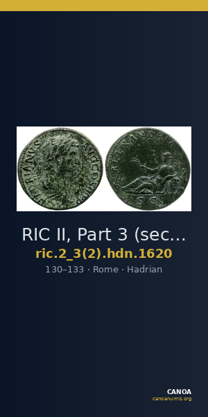RIC II, Part 3 (second edition) Hadrian 1620 — CANOA