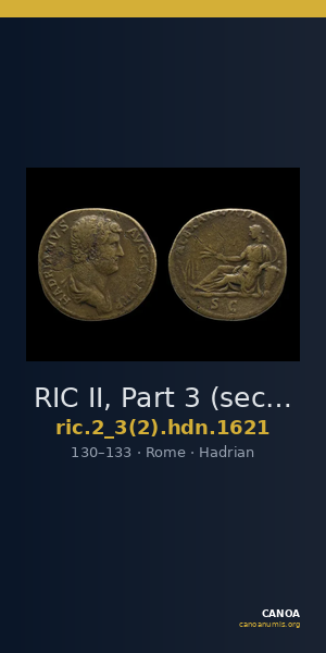 RIC II, Part 3 (second edition) Hadrian 1621 — CANOA