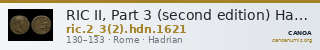 RIC II, Part 3 (second edition) Hadrian 1621 — CANOA