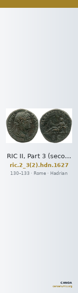 RIC II, Part 3 (second edition) Hadrian 1627 — CANOA