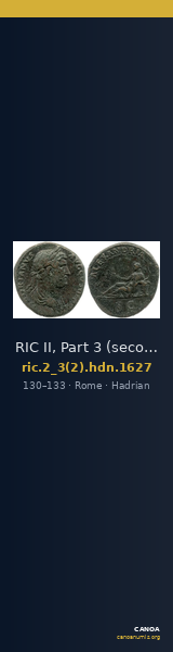 RIC II, Part 3 (second edition) Hadrian 1627 — CANOA