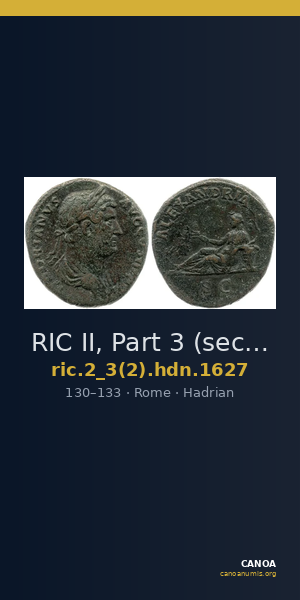 RIC II, Part 3 (second edition) Hadrian 1627 — CANOA