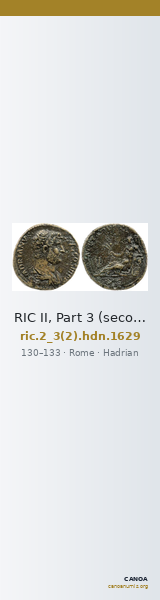 RIC II, Part 3 (second edition) Hadrian 1629 — CANOA