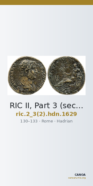 RIC II, Part 3 (second edition) Hadrian 1629 — CANOA