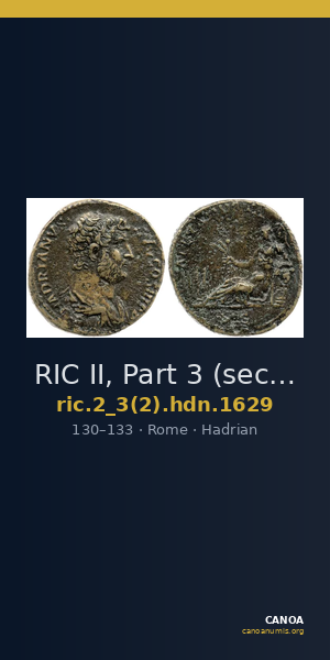 RIC II, Part 3 (second edition) Hadrian 1629 — CANOA