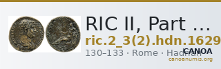 RIC II, Part 3 (second edition) Hadrian 1629 — CANOA