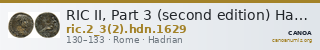 RIC II, Part 3 (second edition) Hadrian 1629 — CANOA