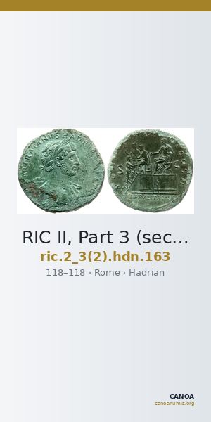 RIC II, Part 3 (second edition) Hadrian 163 — CANOA