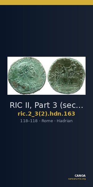 RIC II, Part 3 (second edition) Hadrian 163 — CANOA