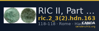 RIC II, Part 3 (second edition) Hadrian 163 — CANOA