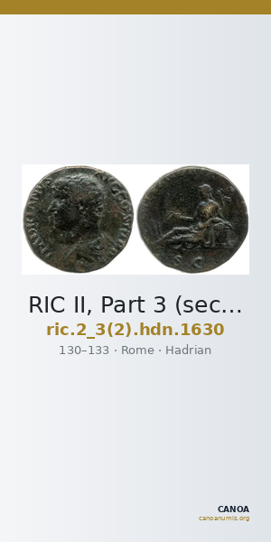 RIC II, Part 3 (second edition) Hadrian 1630 — CANOA