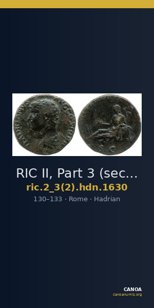 RIC II, Part 3 (second edition) Hadrian 1630 — CANOA
