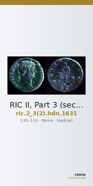 RIC II, Part 3 (second edition) Hadrian 1631 — CANOA