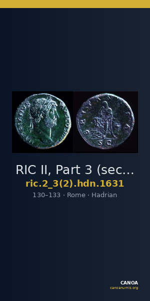RIC II, Part 3 (second edition) Hadrian 1631 — CANOA