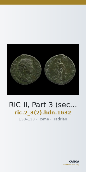 RIC II, Part 3 (second edition) Hadrian 1632 — CANOA