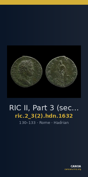 RIC II, Part 3 (second edition) Hadrian 1632 — CANOA