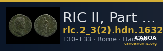 RIC II, Part 3 (second edition) Hadrian 1632 — CANOA