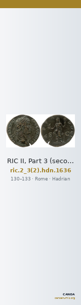 RIC II, Part 3 (second edition) Hadrian 1636 — CANOA