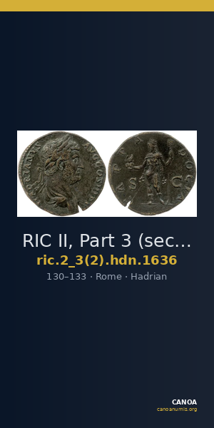 RIC II, Part 3 (second edition) Hadrian 1636 — CANOA