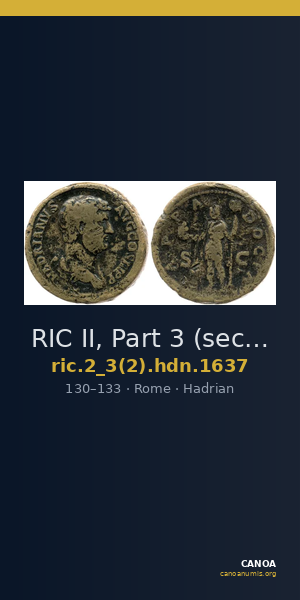 RIC II, Part 3 (second edition) Hadrian 1637 — CANOA