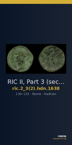 RIC II, Part 3 (second edition) Hadrian 1638 — CANOA