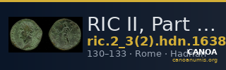 RIC II, Part 3 (second edition) Hadrian 1638 — CANOA