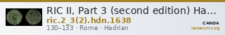 RIC II, Part 3 (second edition) Hadrian 1638 — CANOA