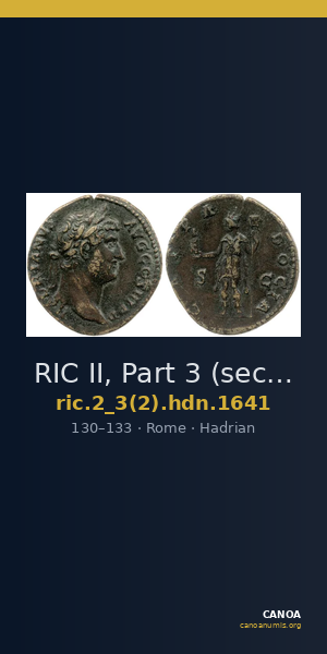 RIC II, Part 3 (second edition) Hadrian 1641 — CANOA