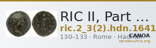 RIC II, Part 3 (second edition) Hadrian 1641 — CANOA