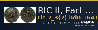 RIC II, Part 3 (second edition) Hadrian 1641 — CANOA