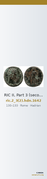 RIC II, Part 3 (second edition) Hadrian 1642 — CANOA