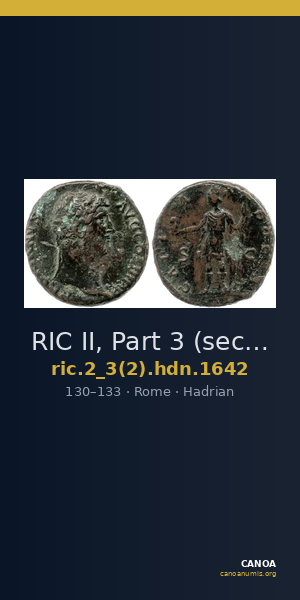 RIC II, Part 3 (second edition) Hadrian 1642 — CANOA