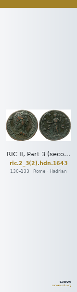 RIC II, Part 3 (second edition) Hadrian 1643 — CANOA