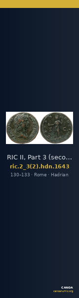 RIC II, Part 3 (second edition) Hadrian 1643 — CANOA