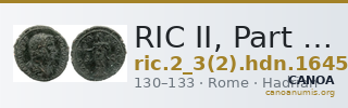 RIC II, Part 3 (second edition) Hadrian 1645 — CANOA