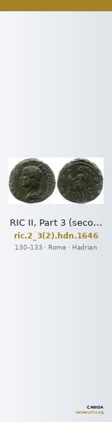 RIC II, Part 3 (second edition) Hadrian 1646 — CANOA