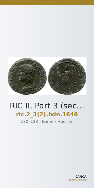 RIC II, Part 3 (second edition) Hadrian 1646 — CANOA