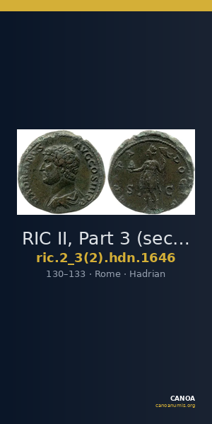 RIC II, Part 3 (second edition) Hadrian 1646 — CANOA