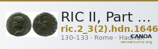 RIC II, Part 3 (second edition) Hadrian 1646 — CANOA