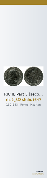 RIC II, Part 3 (second edition) Hadrian 1647 — CANOA