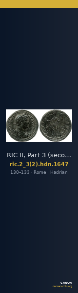 RIC II, Part 3 (second edition) Hadrian 1647 — CANOA