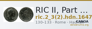 RIC II, Part 3 (second edition) Hadrian 1647 — CANOA