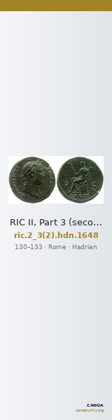 RIC II, Part 3 (second edition) Hadrian 1648 — CANOA