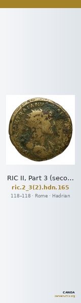 RIC II, Part 3 (second edition) Hadrian 165 — CANOA