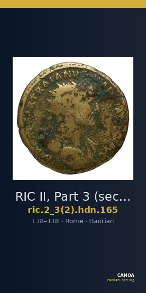 RIC II, Part 3 (second edition) Hadrian 165 — CANOA