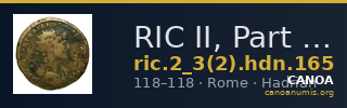RIC II, Part 3 (second edition) Hadrian 165 — CANOA