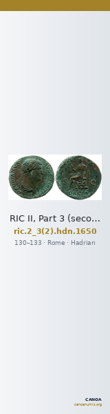 RIC II, Part 3 (second edition) Hadrian 1650 — CANOA