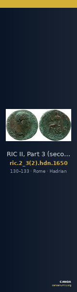RIC II, Part 3 (second edition) Hadrian 1650 — CANOA