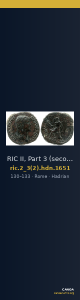 RIC II, Part 3 (second edition) Hadrian 1651 — CANOA